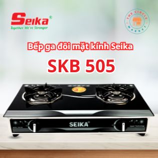 Bếp Gas Đôi Mặt Kính Seika (Sen Đồng) SKB505 – Hàng Chính Hãng