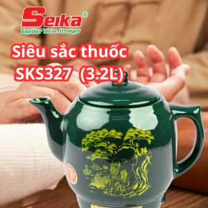 Siêu Sắc Thuốc Seika 3.2L SKS327 (Có báo reo - Sứ Bát Tràng)