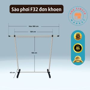 Sào phơi lắp ghép F32 đơn khoen